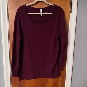 Zenana Outfitters Oversized Maroon Long Sleeve Top